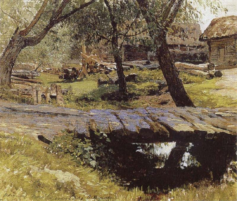 Little Bridge,Village of Savinskaya,Study, Isaac Levitan